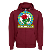 Burgundy rovers black burn fc Zipper Hoodie - linhVisuals