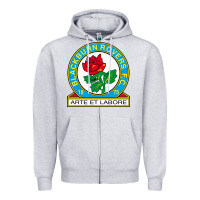 Heather Grey rovers black burn fc Zipper Hoodie - linhVisuals