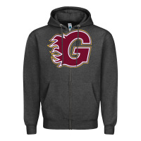 Charcoal Heather guildford flames Zipper Hoodie - linhVisuals