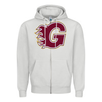 Dove Grey guildford flames Zipper Hoodie - linhVisuals
