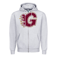 Heather Grey guildford flames Zipper Hoodie - linhVisuals