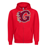 Red guildford flames Zipper Hoodie - linhVisuals