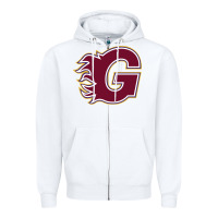 White guildford flames Zipper Hoodie - linhVisuals