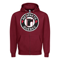 Burgundy remparts-quebec Zipper Hoodie - linhVisuals
