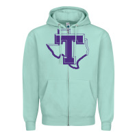Seafoam tarleton tontexas Zipper Hoodie - linhVisuals