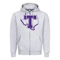 Heather Grey tarleton tontexas Zipper Hoodie - linhVisuals