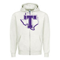 Oatmeal Heather tarleton tontexas Zipper Hoodie - linhVisuals