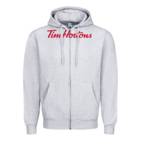 Heather Grey tim horton tshirt Zipper Hoodie - linhVisuals