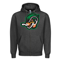 Charcoal Heather down east wood ducks Zipper Hoodie - linhVisuals