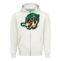 Oatmeal Heather down east wood ducks Zipper Hoodie - linhVisuals