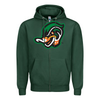 Sports Green down east wood ducks Zipper Hoodie - linhVisuals