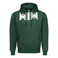 Sports Green Motionless In White Zipper Hoodie - linhVisuals