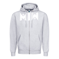 Heather Grey Motionless In White Zipper Hoodie - linhVisuals
