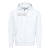 White ROCK STAR Zipper Hoodie - linhVisuals
