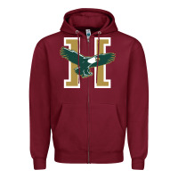Burgundy husson  eagles Zipper Hoodie - linhVisuals