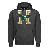 Charcoal Heather husson  eagles Zipper Hoodie - linhVisuals