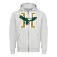 Dove Grey husson  eagles Zipper Hoodie - linhVisuals
