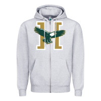 Heather Grey husson  eagles Zipper Hoodie - linhVisuals