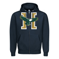 Navy husson  eagles Zipper Hoodie - linhVisuals