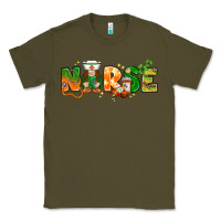 Army Green St. Patrick's Day Nurse with gnome Classic Tee - HowdyJamesFarm