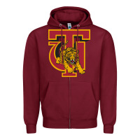 Burgundy tuskegee merch, golden, tigers Zipper Hoodie - linhVisuals