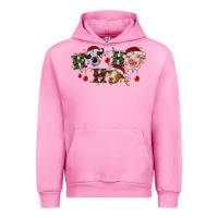 Fuchsia Pink Hohoho Christmas Cows Urban Hoodie - RanaPortraitStore