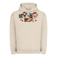 Pigment French Oak Hohoho Christmas Cows Urban Hoodie - RanaPortraitStore