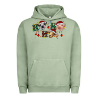 Pigment Oil Green Hohoho Christmas Cows Urban Hoodie - RanaPortraitStore