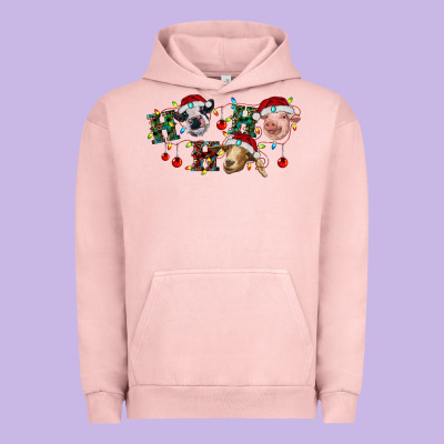 Hohoho Christmas Cows Urban Hoodie Designed By Ranaportraitstore
