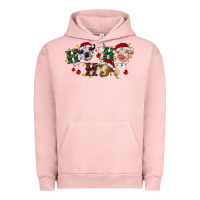 Pigment Salmon Hohoho Christmas Cows Urban Hoodie - RanaPortraitStore