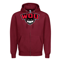 Burgundy western oregon merch, wolves Zipper Hoodie - linhVisuals