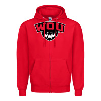 Red western oregon merch, wolves Zipper Hoodie - linhVisuals