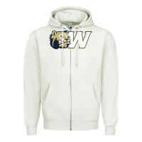 Oatmeal Heather wingate merch, bulldogs Zipper Hoodie - linhVisuals