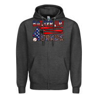 Charcoal Heather batter up 4th grade Zipper Hoodie - JahusDesignShop
