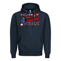 Navy batter up 4th grade Zipper Hoodie - JahusDesignShop