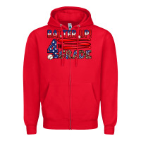 Red batter up 4th grade Zipper Hoodie - JahusDesignShop