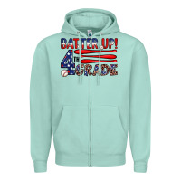 Batter Up 4th Grade Zipper Hoodie | Teevron