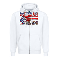 White batter up 4th grade Zipper Hoodie - JahusDesignShop