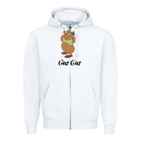 White gus gus t-shirt Zipper Hoodie - linhVisuals
