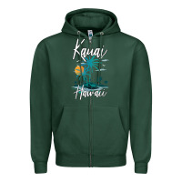 Sports Green family vacation retro sunset hawaii kauai t shirt Zipper Hoodie - linhVisuals