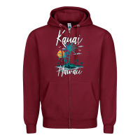 Burgundy family vacation retro sunset hawaii kauai t shirt Zipper Hoodie - linhVisuals