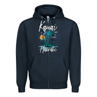 Navy family vacation retro sunset hawaii kauai t shirt Zipper Hoodie - linhVisuals