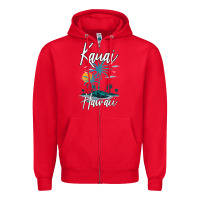 Red family vacation retro sunset hawaii kauai t shirt Zipper Hoodie - linhVisuals