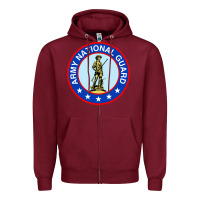 Burgundy army national guard Zipper Hoodie - linhVisuals
