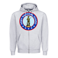Heather Grey army national guard Zipper Hoodie - linhVisuals
