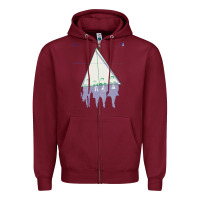Burgundy Alt-j Zipper Hoodie - linhVisuals