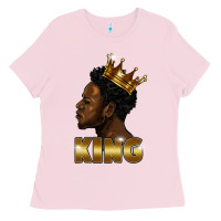 Bubblegum Pink black king Ladies Tee - FaDigitalArtStudio