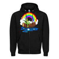Black the rainbow connection Zipper Hoodie - linhVisuals