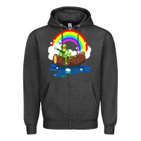 Charcoal Heather the rainbow connection Zipper Hoodie - linhVisuals