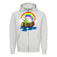 Dove Grey the rainbow connection Zipper Hoodie - linhVisuals